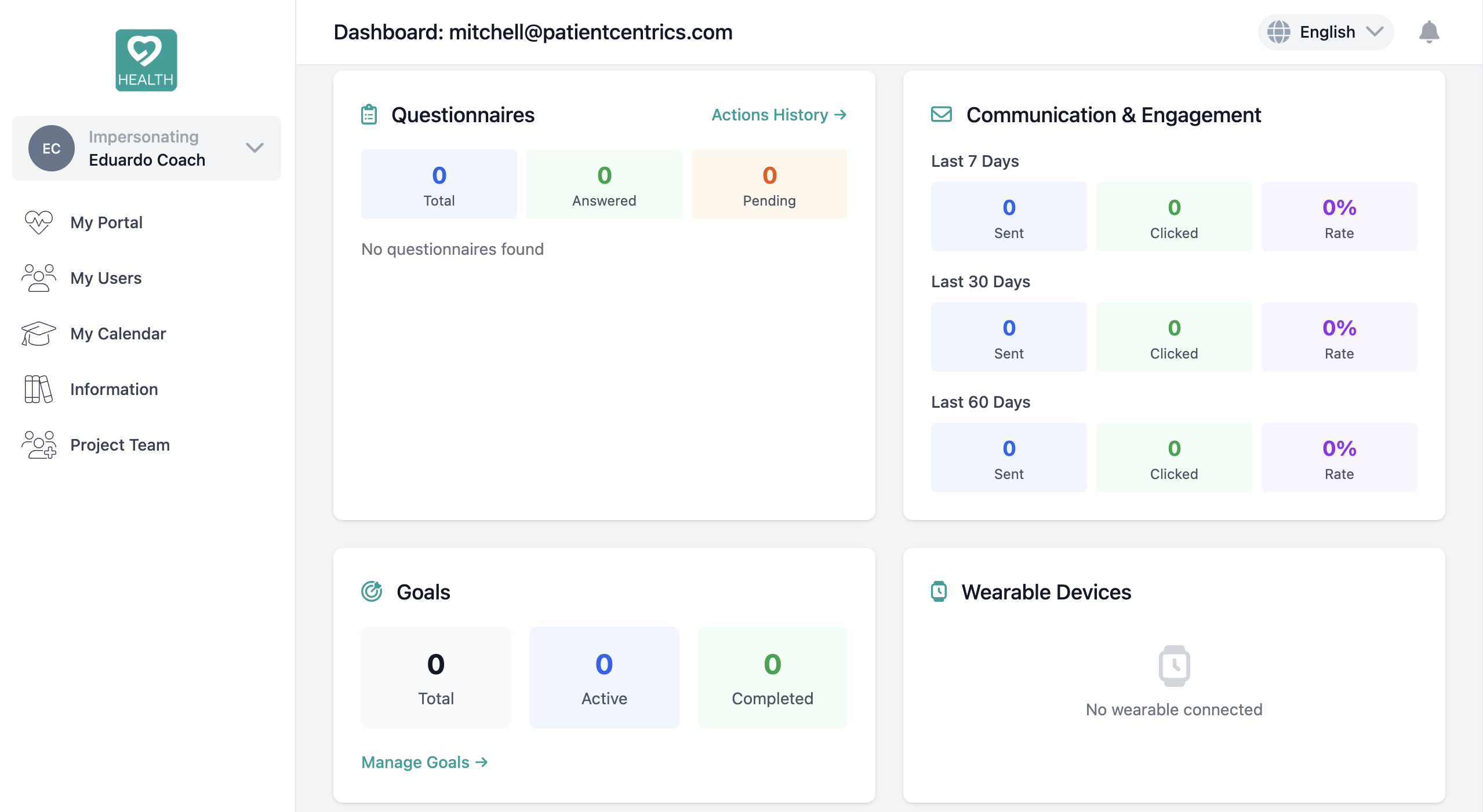 Full coachee oversight dashboard